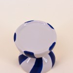 Bougeoir céramique bleu/blanc 10cm - Élégance | Hashtag Déco