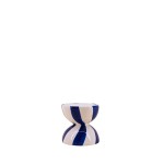 Bougeoir céramique bleu/blanc 10cm - Élégance | Hashtag Déco