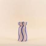 Bougeoir céramique bleu/blanc 18cm élégant | Hashtag Déco