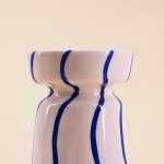 Bougeoir céramique bleu/blanc 18cm élégant | Hashtag Déco