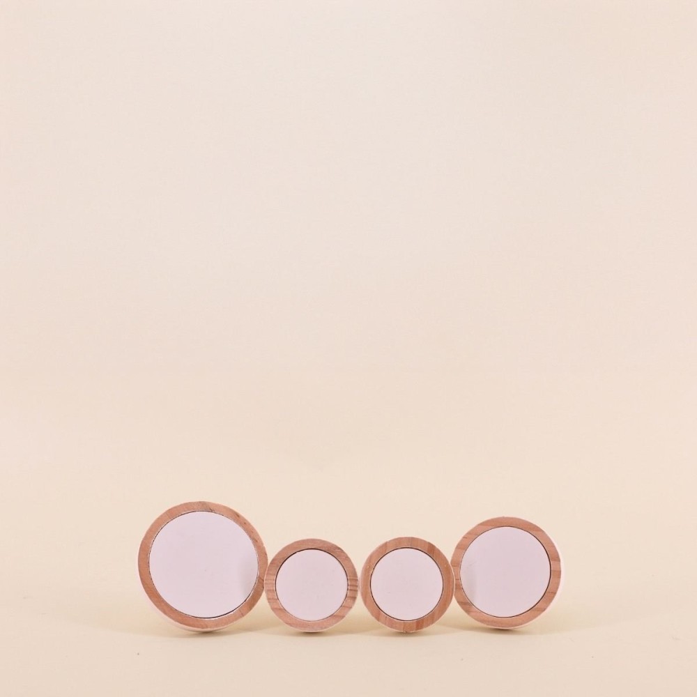 Lot de 4 patères rondes en bois de pin | Hashtag Déco