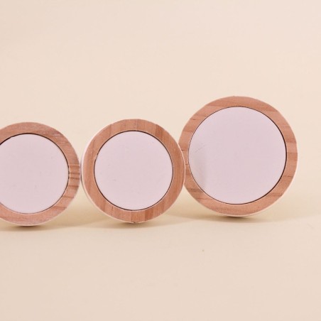 Lot de 4 patères rondes en bois de pin | Hashtag Déco