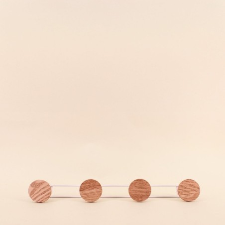 Patère métal blanc frêne, 4 têtes, élégance | Hashtag Déco