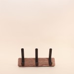 Patère bois foncé métal noir 30cm design chic | Hashtag Déco