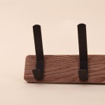 Patère bois foncé métal noir 30cm design chic | Hashtag Déco