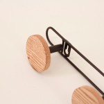 Patère métal noir frêne 49x6 cm élégante | Hashtag Déco