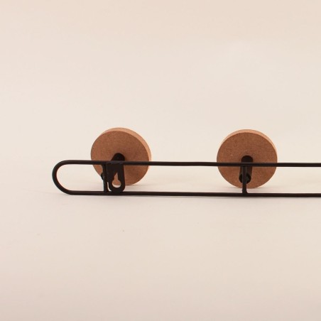 Patère métal noir frêne 49x6 cm élégante | Hashtag Déco