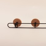 Patère métal noir frêne 49x6 cm élégante | Hashtag Déco