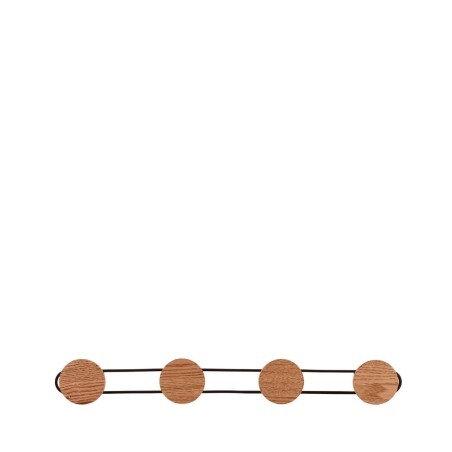 Patère métal noir frêne 49x6 cm élégante | Hashtag Déco