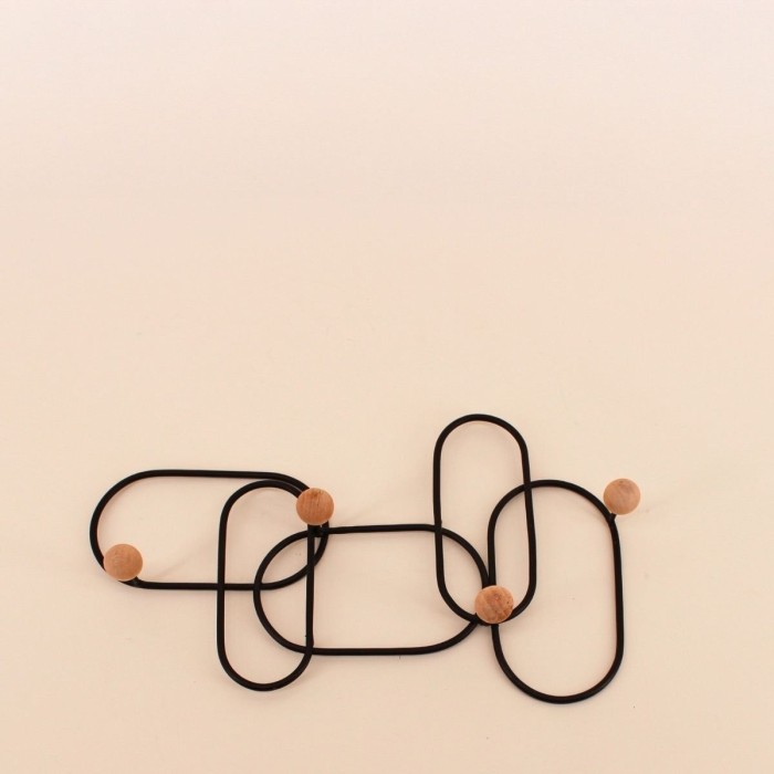 Patère design métal noir 35x20cm élégante | Hashtag Déco