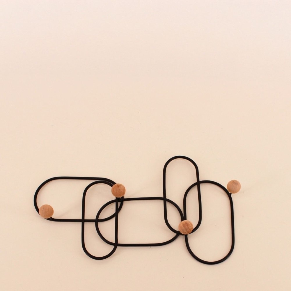 Patère design métal noir 35x20cm élégante | Hashtag Déco