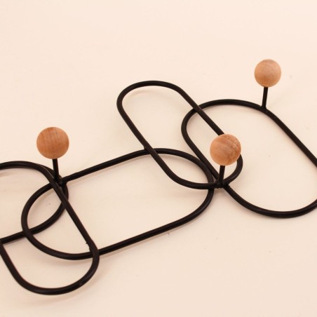 Patère design métal noir 35x20cm élégante | Hashtag Déco