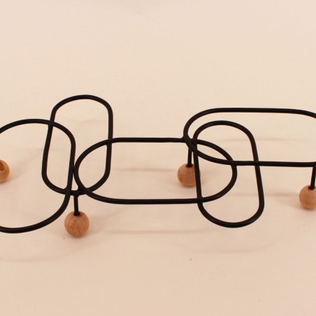 Patère design métal noir 35x20cm élégante | Hashtag Déco