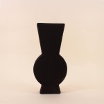Vase géométrique en grès neutre 38cm | Hashtag Déco