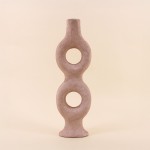 Bougeoir donuts en grès sable 45cm, élégance assurée | Hashtag Déco