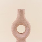 Bougeoir donuts en grès sable 45cm, élégance assurée | Hashtag Déco