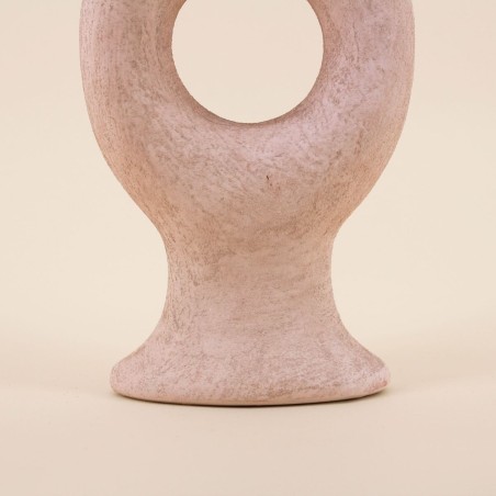 Bougeoir donuts en grès sable 45cm, élégance assurée | Hashtag Déco