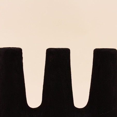 Bougeoir ethnique céramique noir 24cm | Hashtag Déco