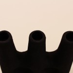 Bougeoir ethnique céramique noir 24cm | Hashtag Déco