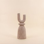 Bougeoir design grès sable 37cm | Hashtag Déco