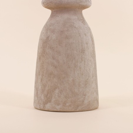 Bougeoir design grès sable 37cm | Hashtag Déco