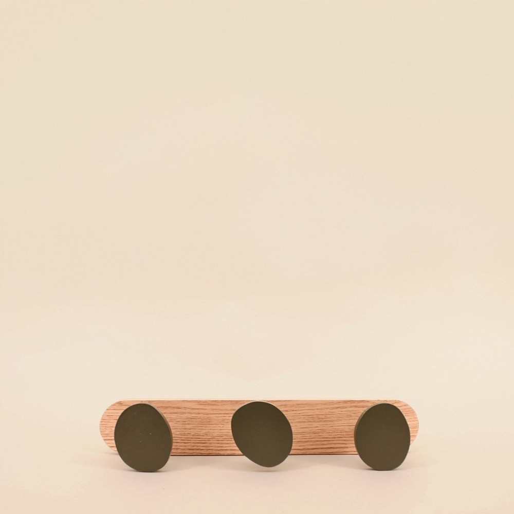 Patère 3 têtes métal noir bois | Hashtag Déco