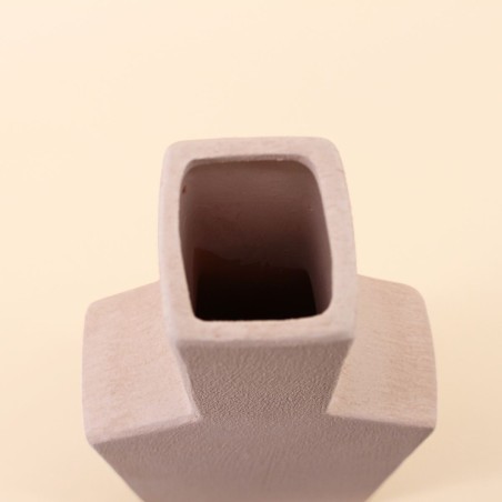Vase géométrique en grès neutre 48cm | Hashtag Déco