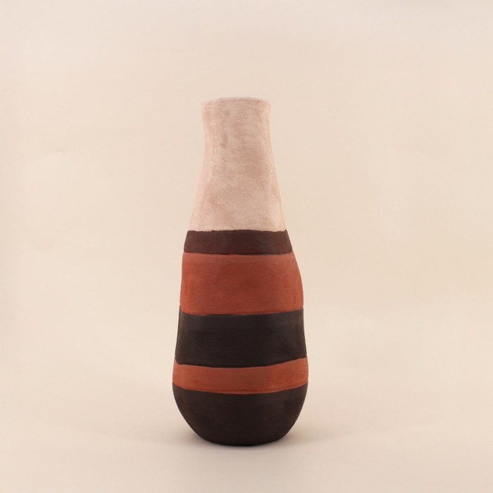 Vase en grès marron beige 45cm | Hashtag Déco