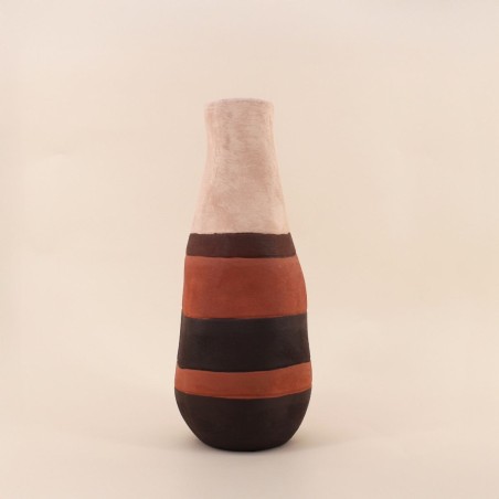 Vase en grès marron beige 45cm | Hashtag Déco