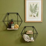 Set de 2 étagères murales bois clair hexagonales | Hashtag Déco