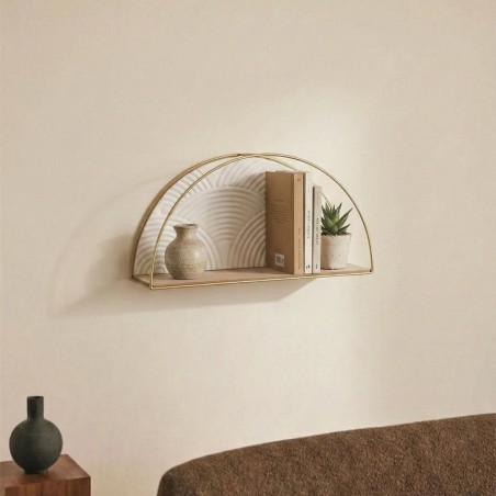 Étagère murale demi cercle bois noir 41cm | Hashtag Déco