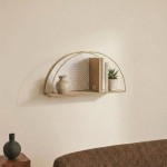 Étagère murale demi cercle bois noir 41cm | Hashtag Déco