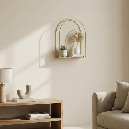 Étagère murale arche métal doré 30x20cm | Hashtag Déco