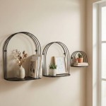 Set de 3 étagères murales métal noir | Hashtag Déco