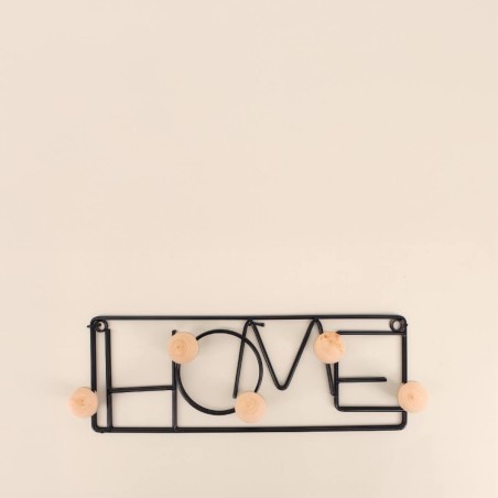 Patère en métal noir "Home" 40cm | Hashtag Déco