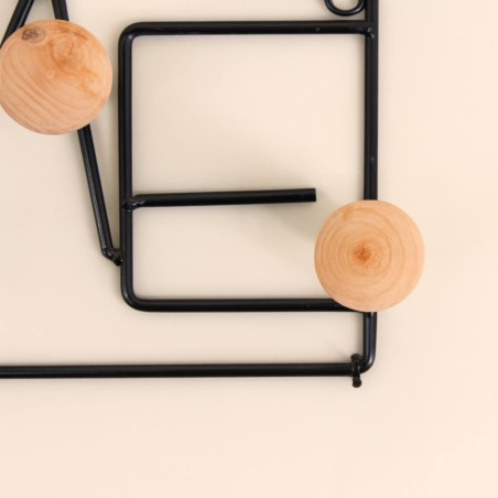 Patère en métal noir "Home" 40cm | Hashtag Déco