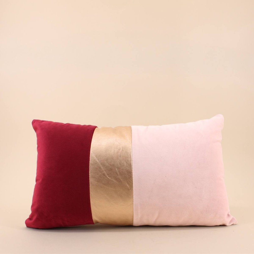 Coussin rectangulaire satiné bleu 30x50cm | Hashtag Déco