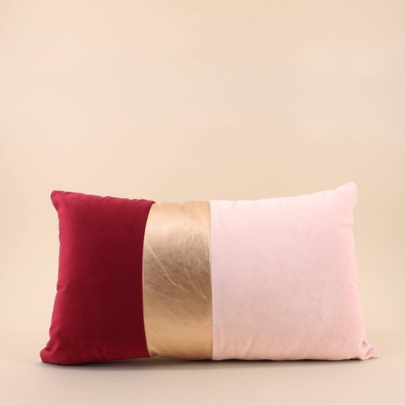 Coussin rectangulaire satiné bleu 30x50cm | Hashtag Déco