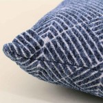 Coussin à motifs géométriques coton bleu 30x50 | Hashtag Déco