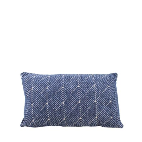 Coussin à motifs géométriques coton bleu 30x50 | Hashtag Déco