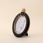 Cadre photo ovale noir résine 19cm | Hashtag Déco