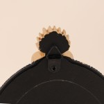 Cadre photo ovale noir résine 19cm | Hashtag Déco