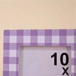 Cadre photo vichy violet blanc bois 15x15cm | Hashtag Déco