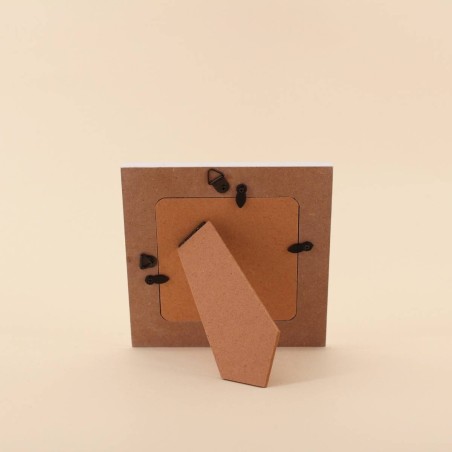 Cadre photo vichy violet blanc bois 15x15cm | Hashtag Déco