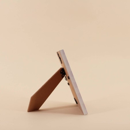 Cadre photo vichy violet blanc bois 15x15cm | Hashtag Déco