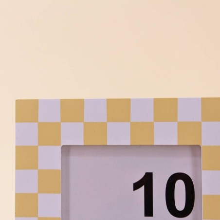 Cadre photo vichy jaune en verre | Hashtag Déco