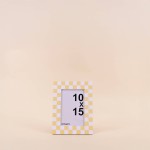 Cadre photo vichy jaune en verre | Hashtag Déco