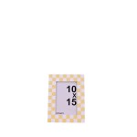 Cadre photo vichy jaune en verre | Hashtag Déco