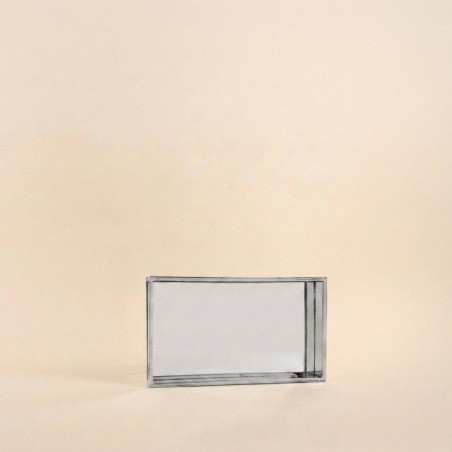 Plateau miroir argenté en métal 24x14cm | Hashtag Déco
