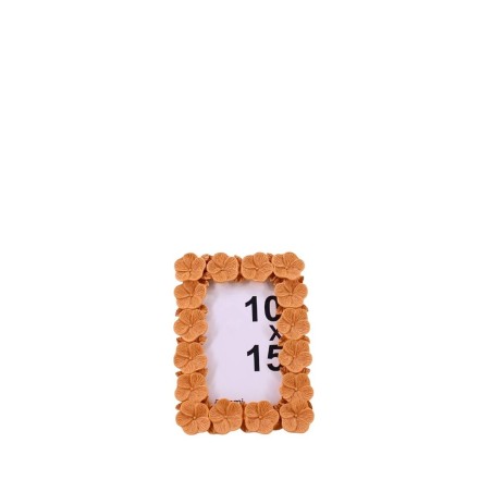 Cadre photo fleurs résine beige 10x15cm | Hashtag Déco